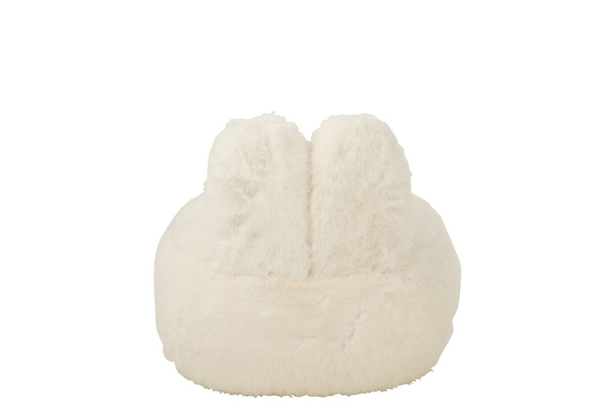 Stool Fur With Bunny Ears Wood White