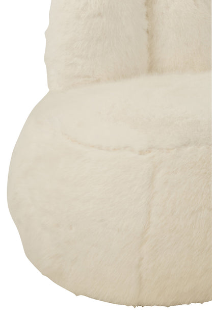 Stool Fur With Bunny Ears Wood White