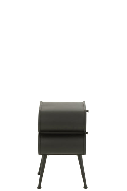 Cabinet Wood And Metal Cabinet Fir Wood Black/Light Beige