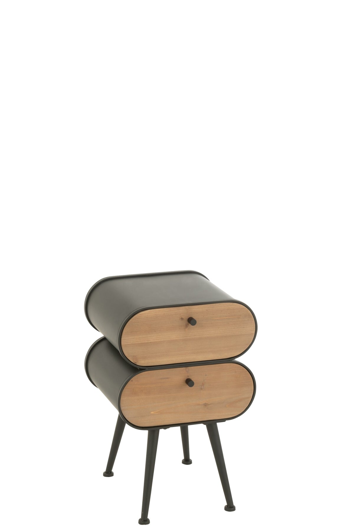 Cabinet Wood And Metal Cabinet Fir Wood Black/Light Beige
