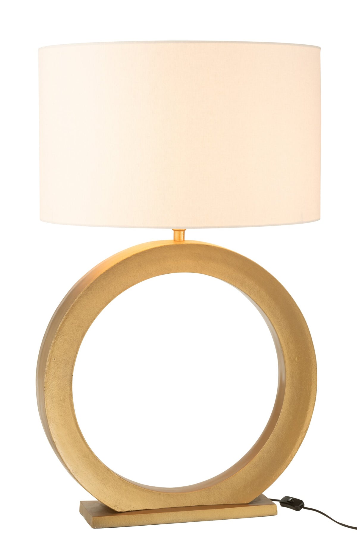 Table lamp base round aluminum gold-colored