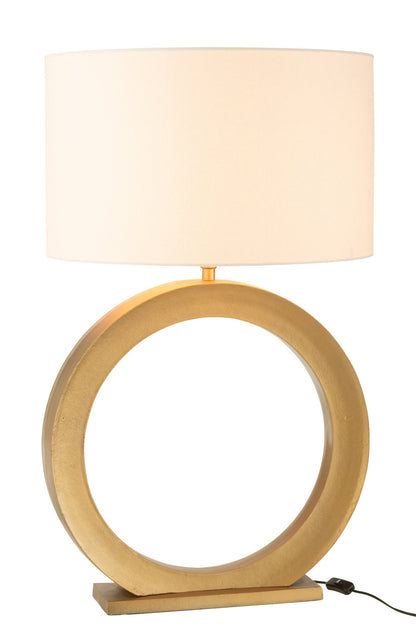 Table lamp base round aluminum gold-colored