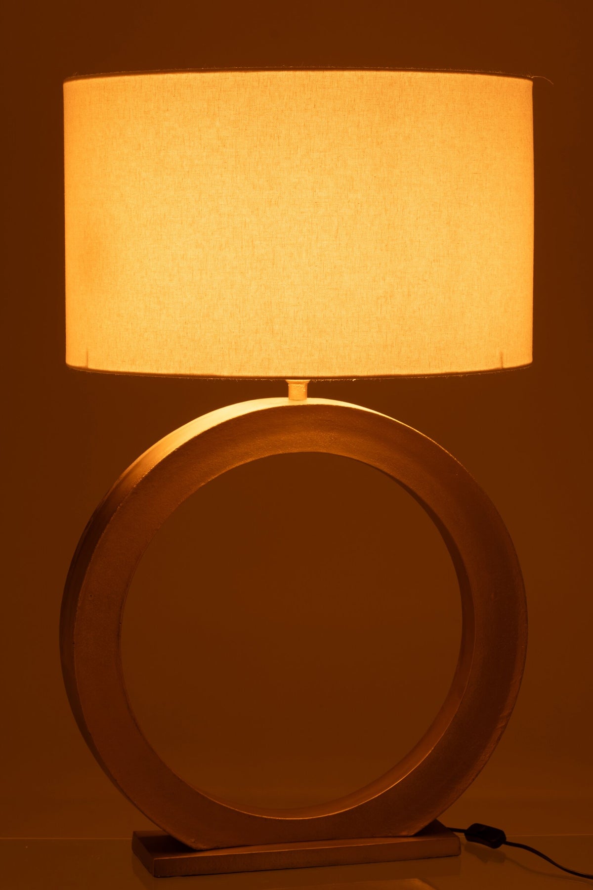 Table lamp base round aluminum gold-colored