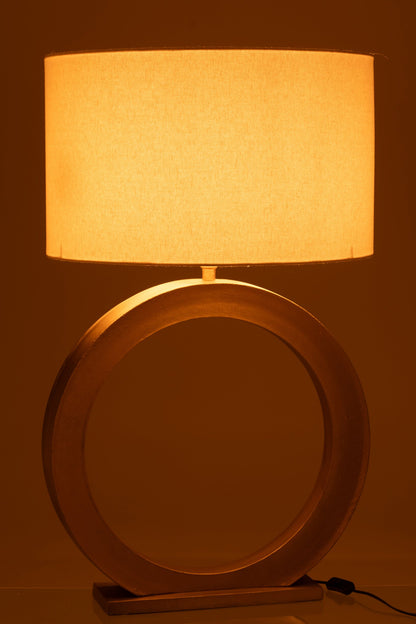 Table lamp base round aluminum gold-colored