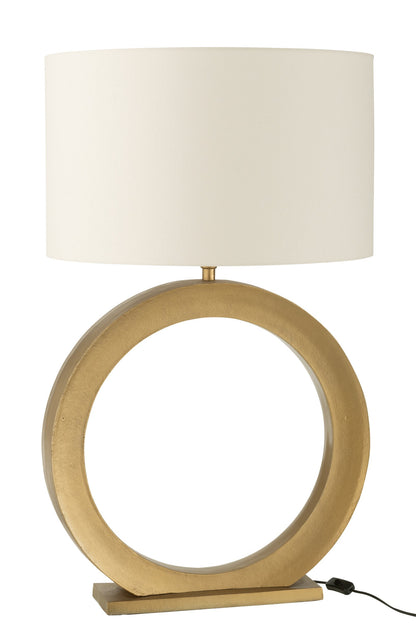 Table lamp base round aluminum gold-colored