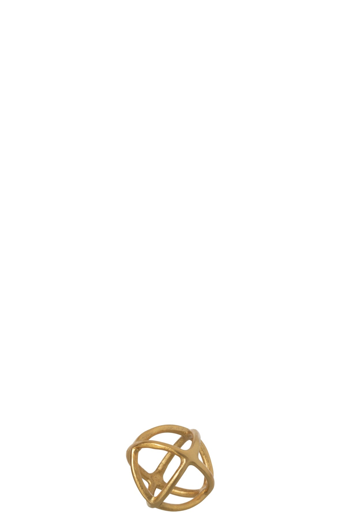 Ball Sculpture Aluminium Gold Colored Small
