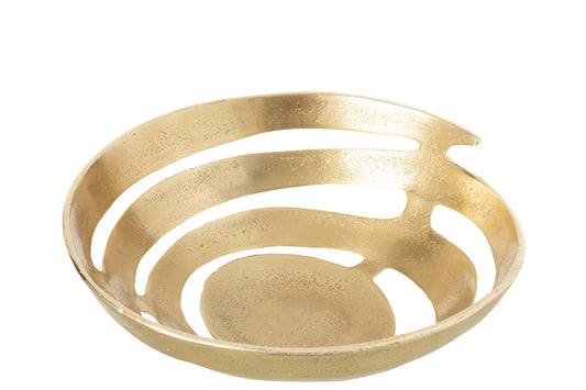Decorative Bowl Aluminium Gold Colored Small