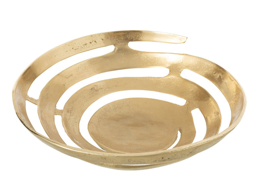 Decorative Bowl Aluminium Gold Colored Large