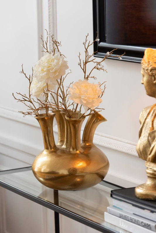 Vase Tulip Aluminium Gold Colored