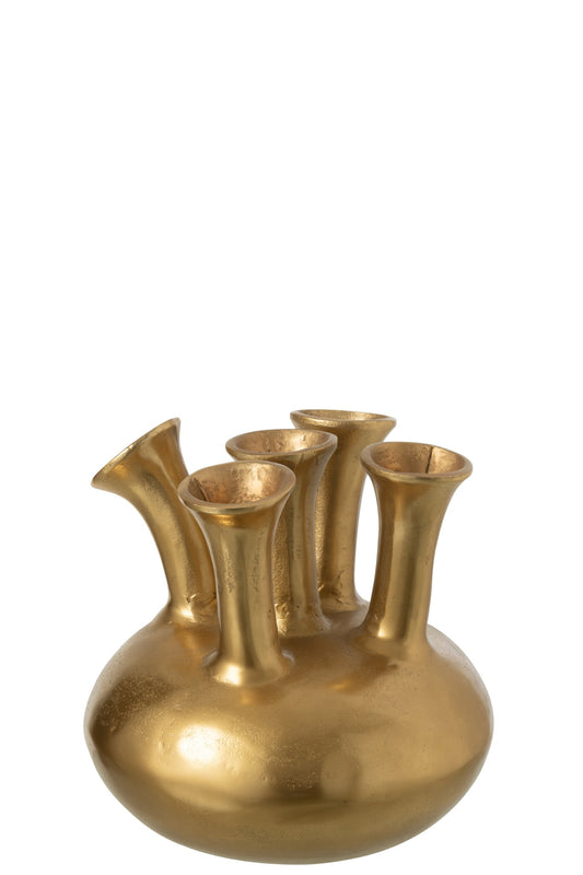 Vase Tulip Aluminium Gold Colored