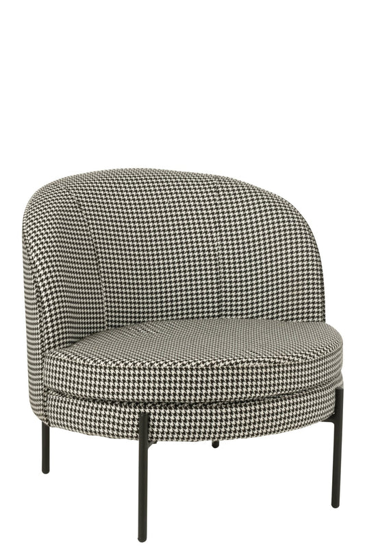 Armchair Pied-De-Poule Iron Black/White