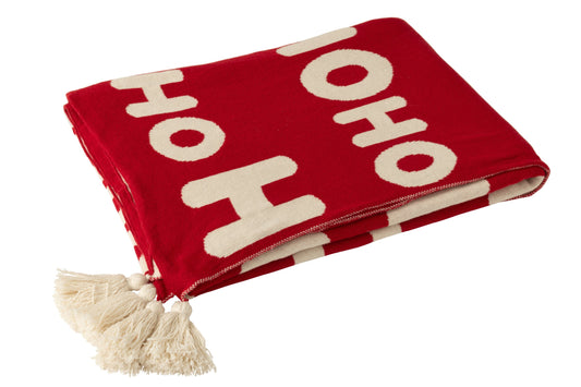 Blanket Hohoho Polyester Christmas Red/White