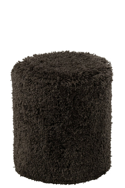 Pouffe Fluffy Polyester Dark Grey
