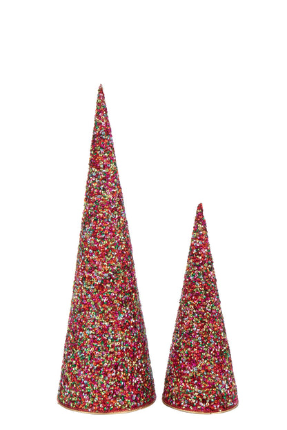 Set Of 2 Cone Sequin Iron Multicolored