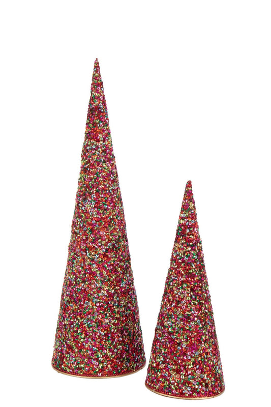 Set Of 2 Cone Sequin Iron Multicolored