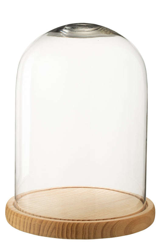 Decoratief stolp pot glas naturel groot
