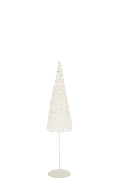 Christmas Tree On Base Metal/Paper White Small