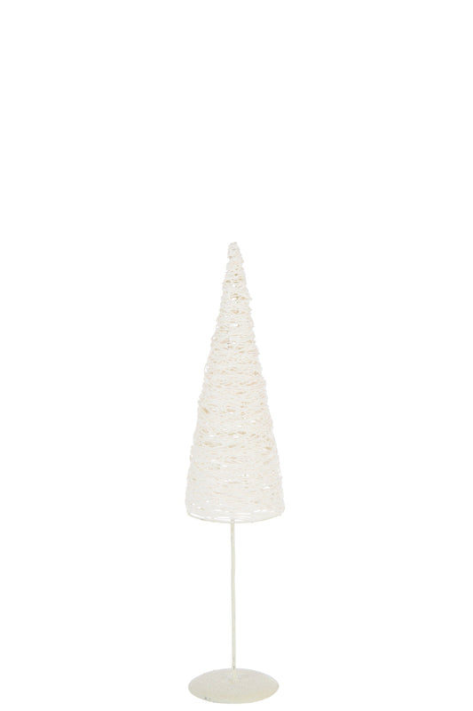 Christmas Tree On Base Metal/Paper White Small
