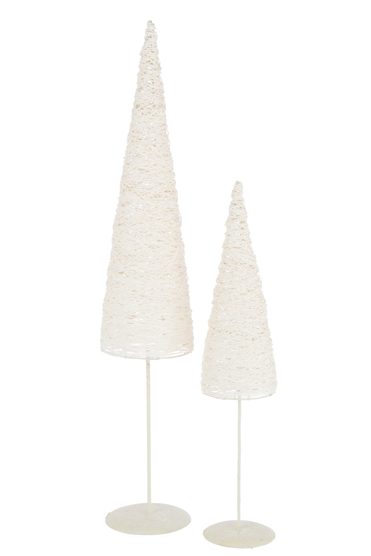 Christmas Tree On Base Metal/Paper White Large