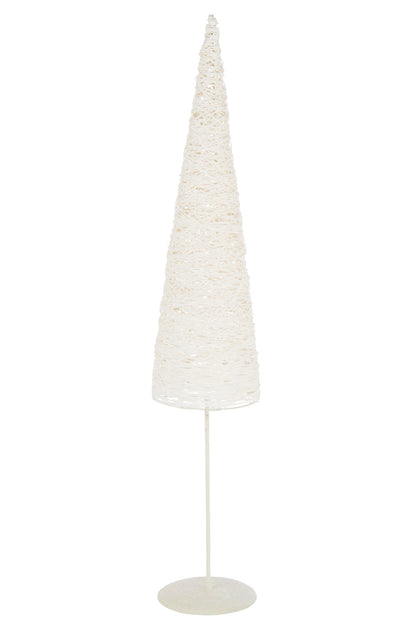 Christmas Tree On Base Metal/Paper White Large