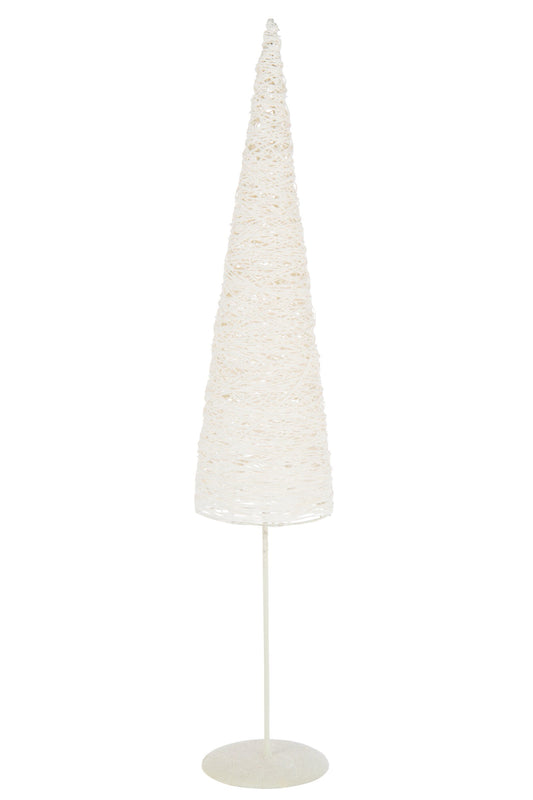 Christmas Tree On Base Metal/Paper White Large
