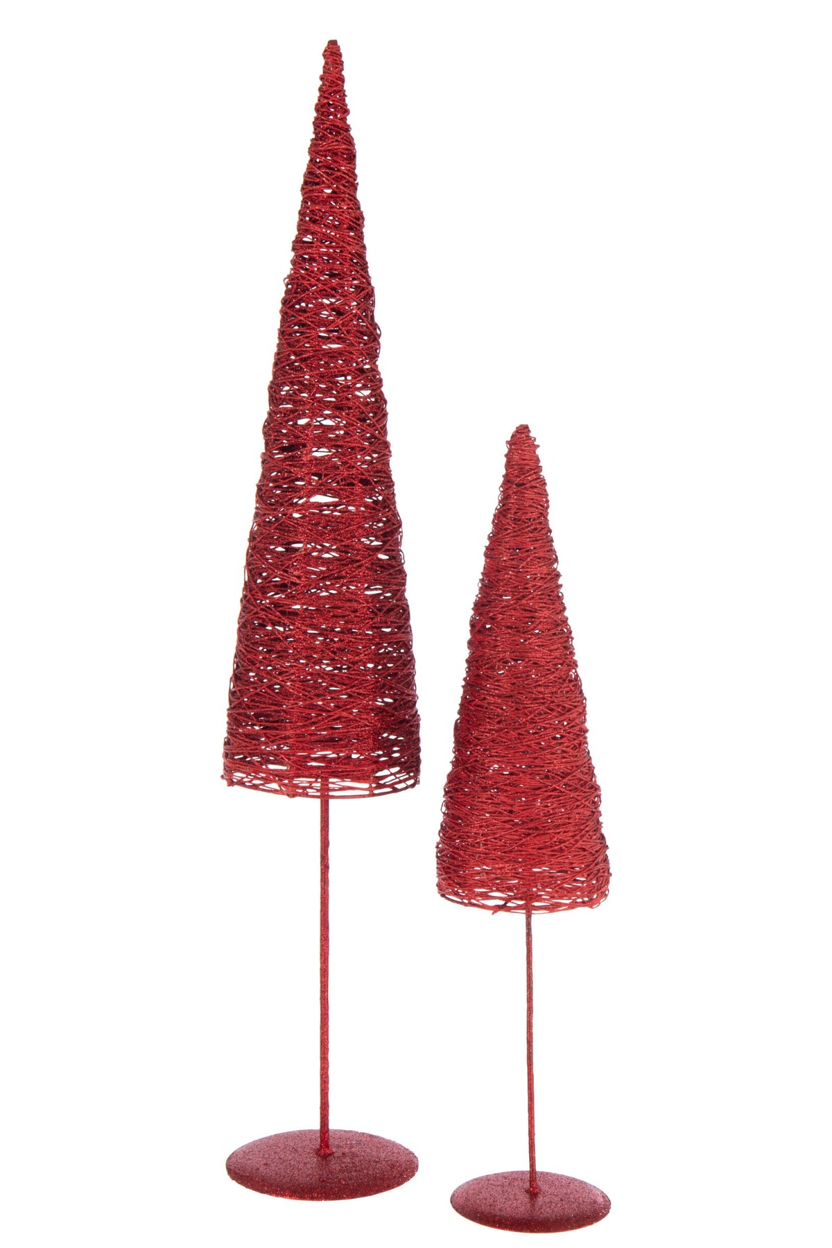 Christmas Tree On Base Metal/Paper Christmas Red Large
