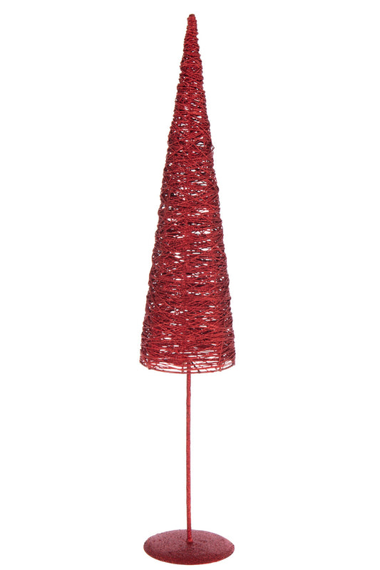 Christmas Tree On Base Metal/Paper Christmas Red Large