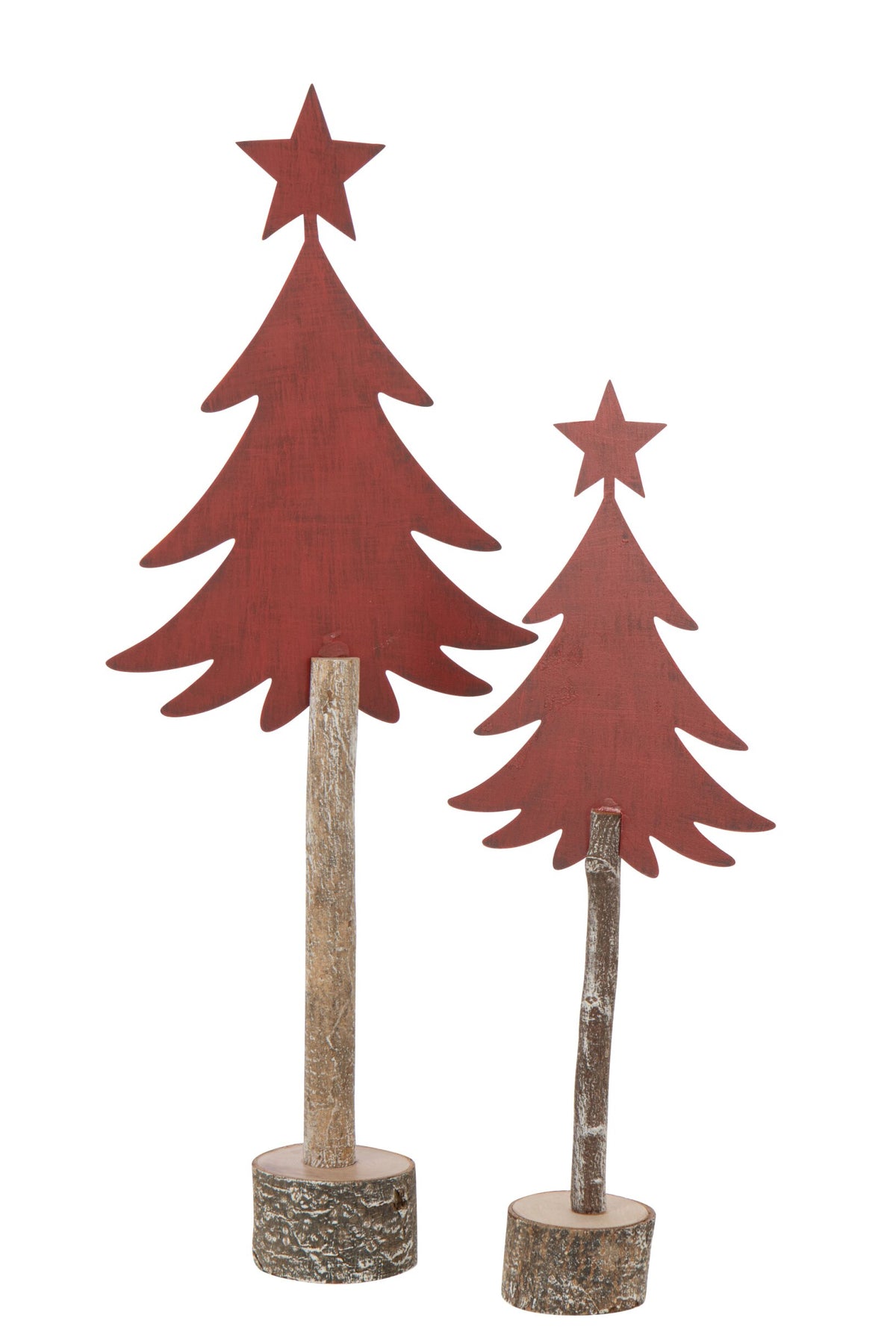 Christmas Tree +Star Iron/Paulownia Wood Christmas Red Large