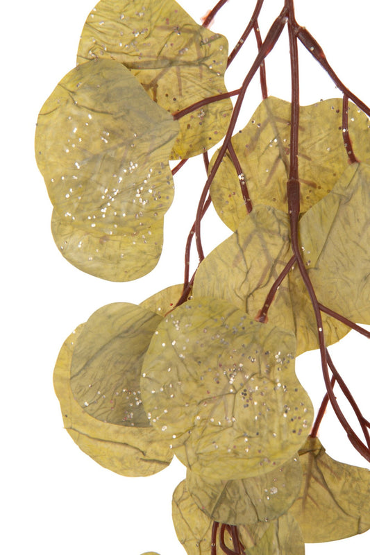 Garland Leaves+Glitters Polyester Green