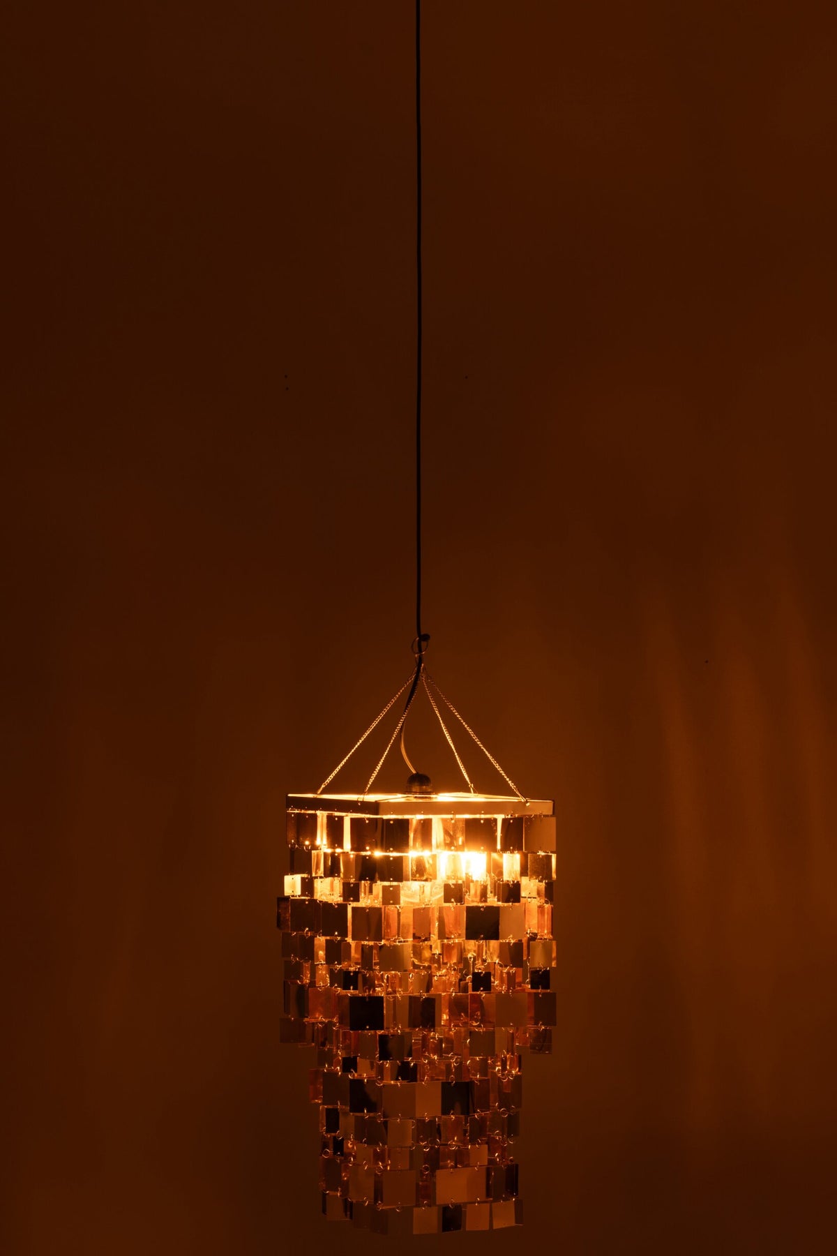 Small square gold-colored PVC chandelier lampshade