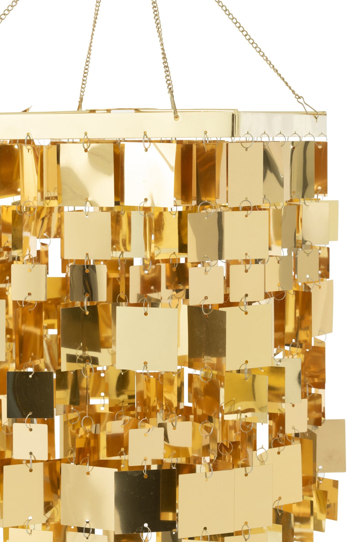 Small square gold-colored PVC chandelier lampshade