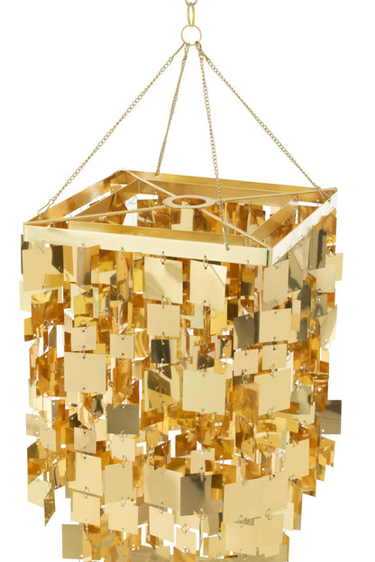 Small square gold-colored PVC chandelier lampshade