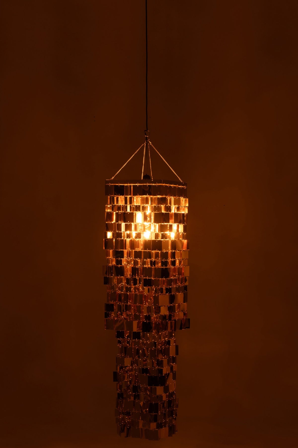 Chandelier lampshade square PVC gold-colored medium