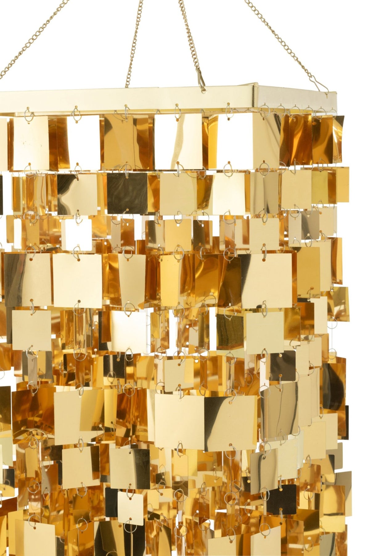Chandelier lampshade square PVC gold-colored medium