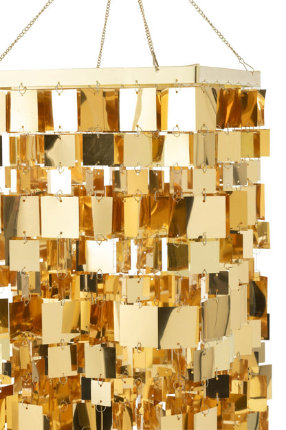 Chandelier lampshade square PVC gold-colored medium