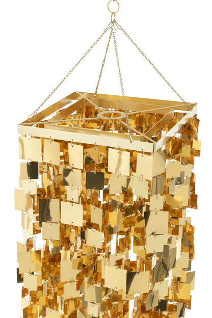 Chandelier lampshade square PVC gold-colored medium