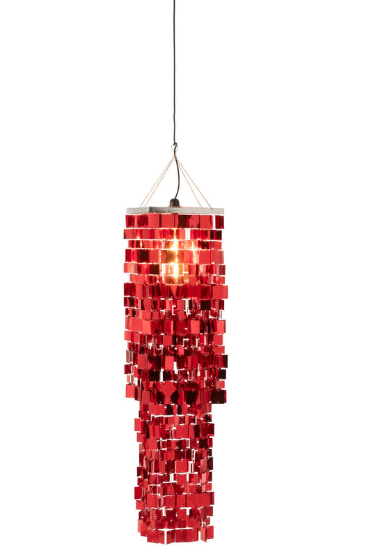 Lampenkap kroonluchter vierkant PVC rood medium