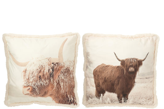 Cushion Yak Polyester Off-White/Brown Large Assortment Of 2