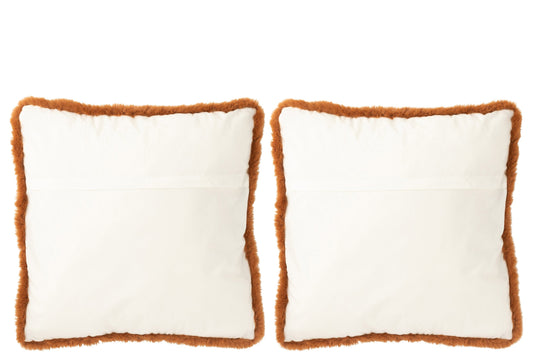 Cushion Squirrel Polyester Brown/Off-White Large Assortment Of 2
