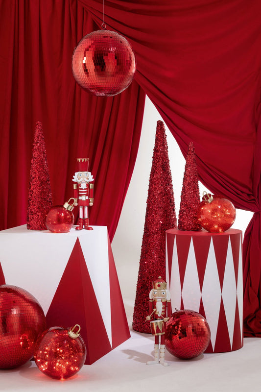 Cone Sequins Foam Christmas Red Medium