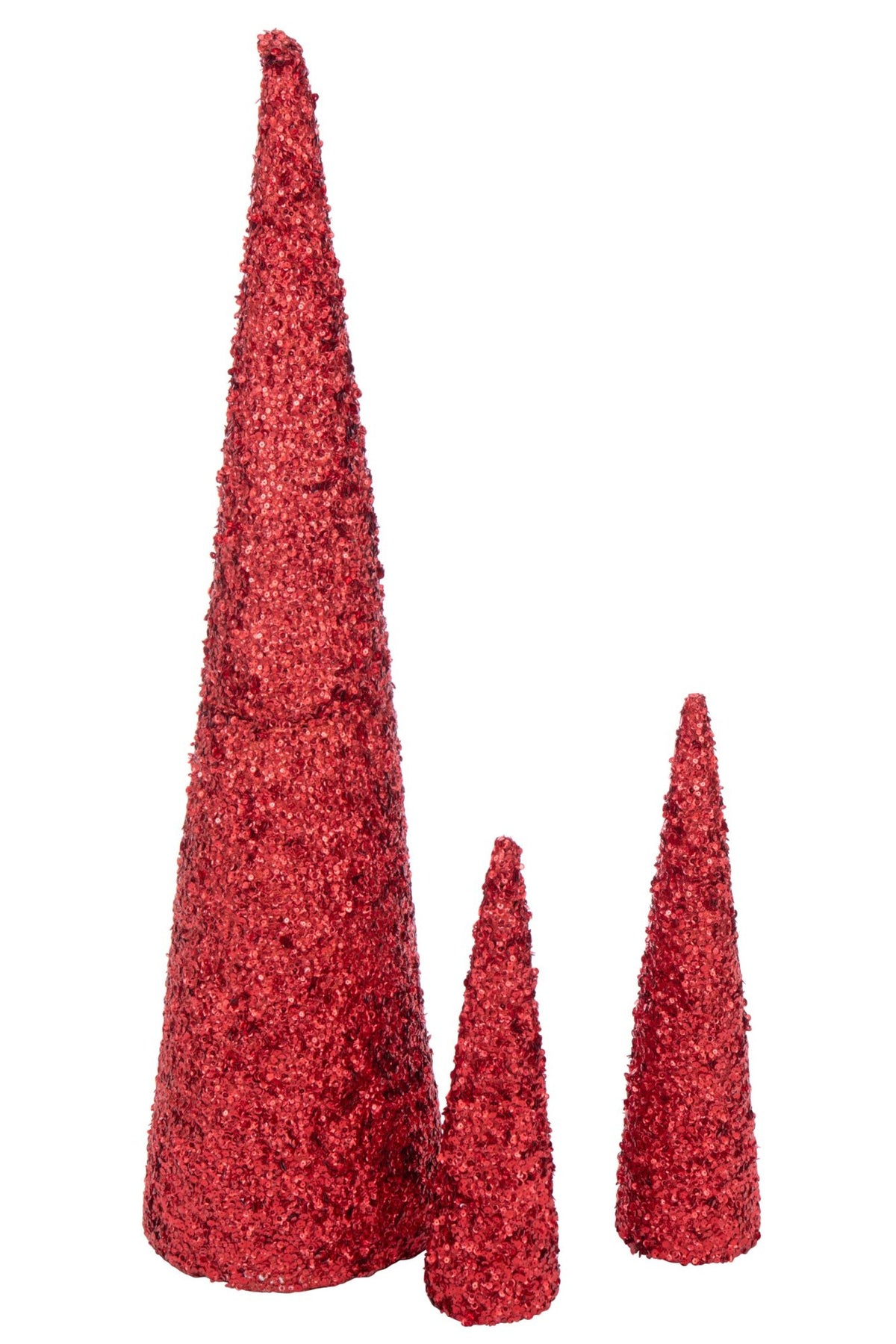 Cone Sequins Foam Christmas Red Large