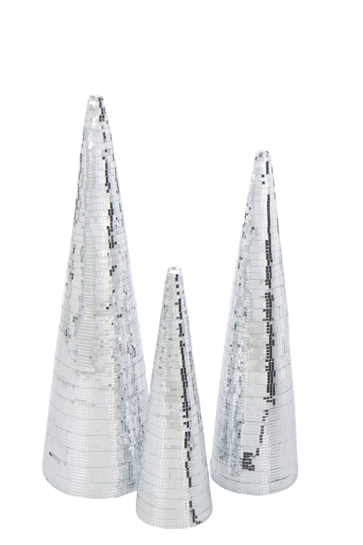 Cone Mirrors Foam Silver Colored Large
