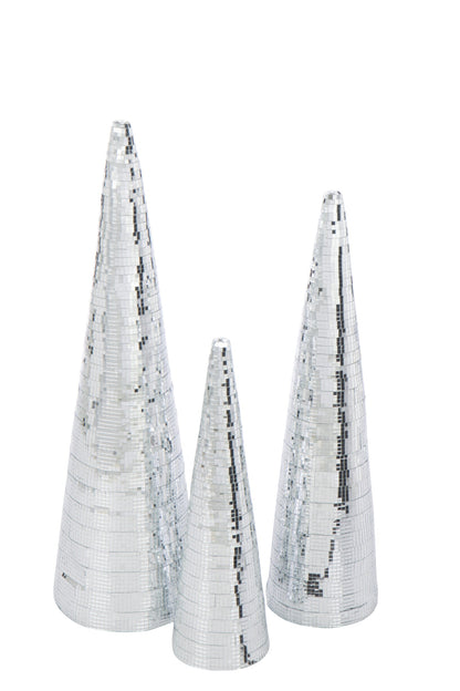 Cone Mirrors Foam Silver Colored Large