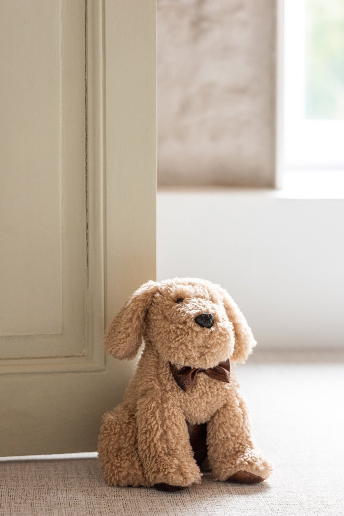 Doorstop Dog Polyester Beige