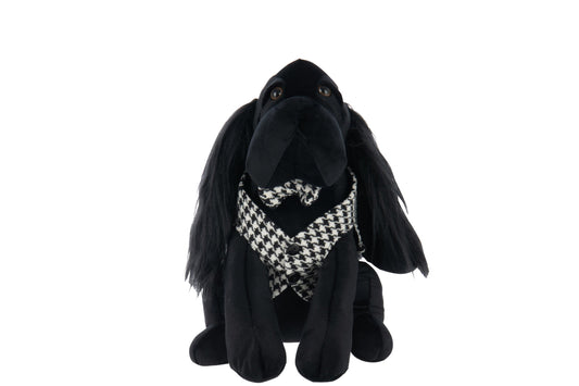 Doorstop Dog Pied-De-Poule Polyester Black/White