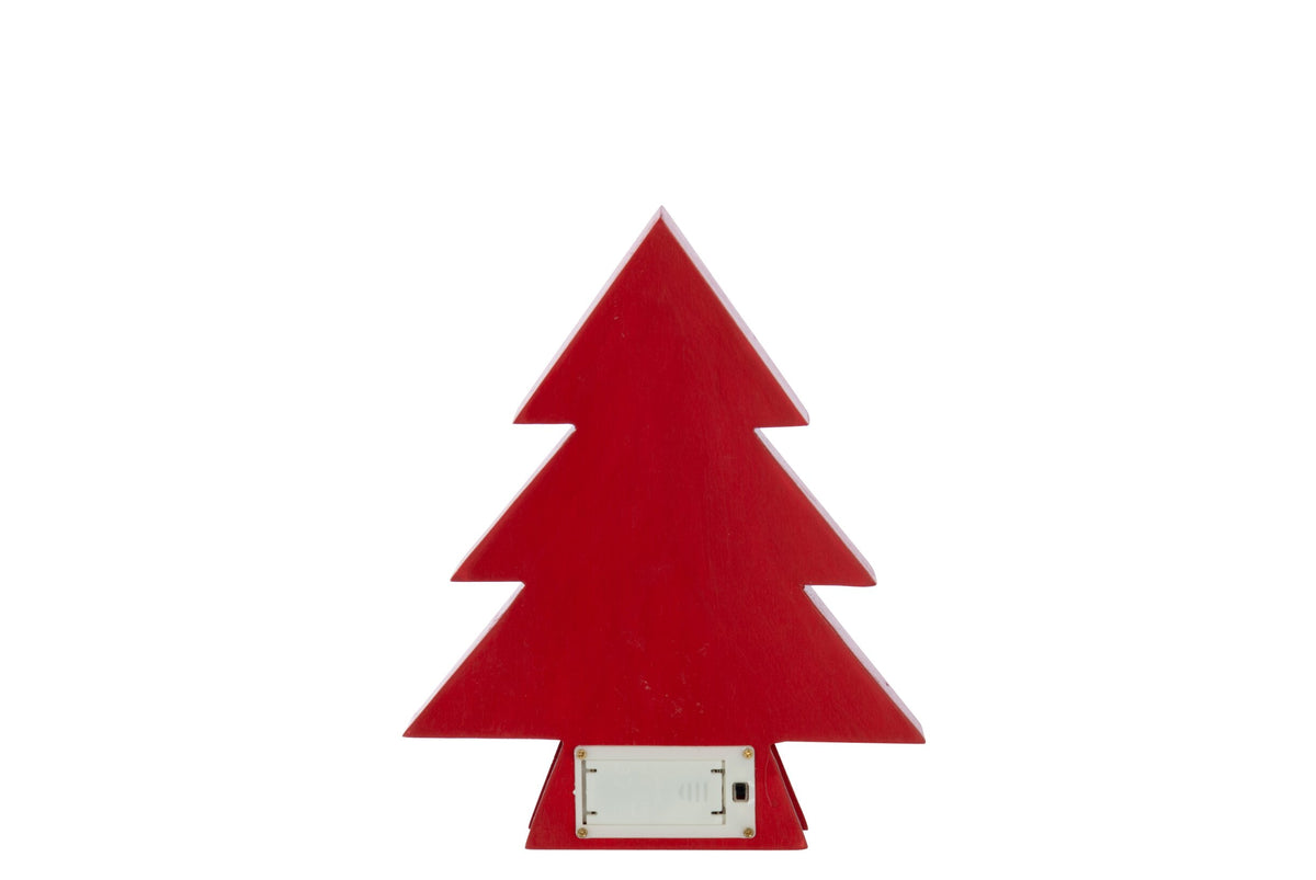 Tree LED Plywood Christmas Red Assortment Of 2