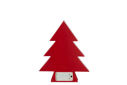 Tree LED Plywood Christmas Red Assortment Of 2