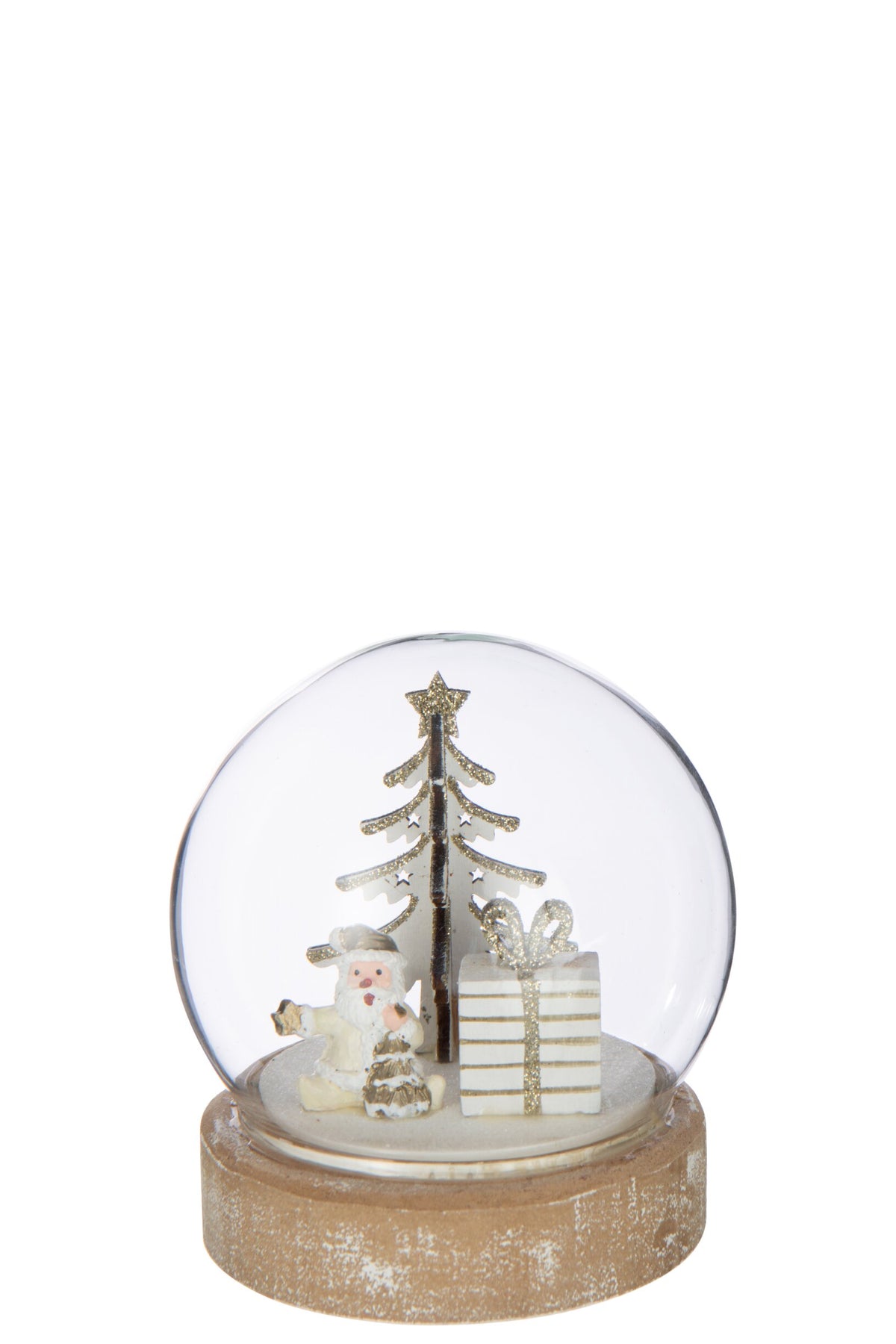 Ball LED Santa Plywood White/Gold Colored