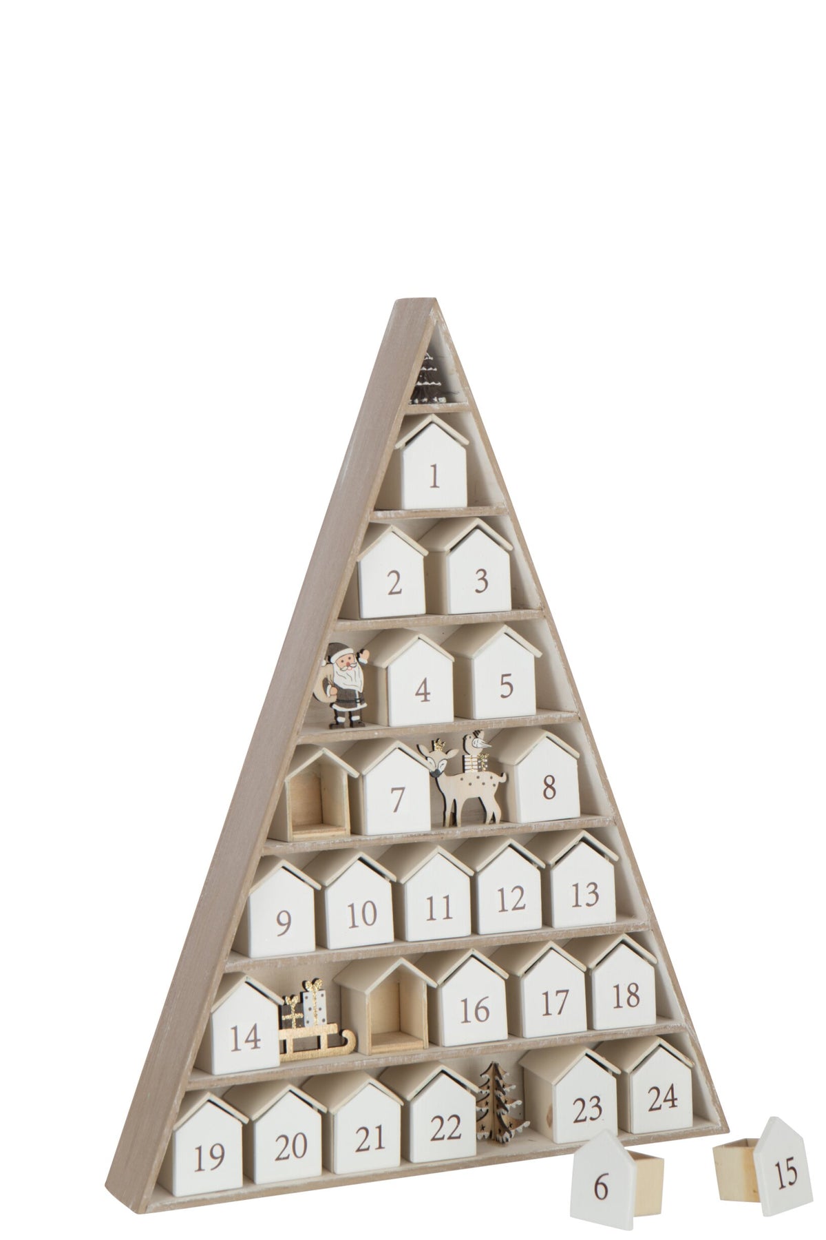 Tree + House Advent Calendar Plywood White/Natural