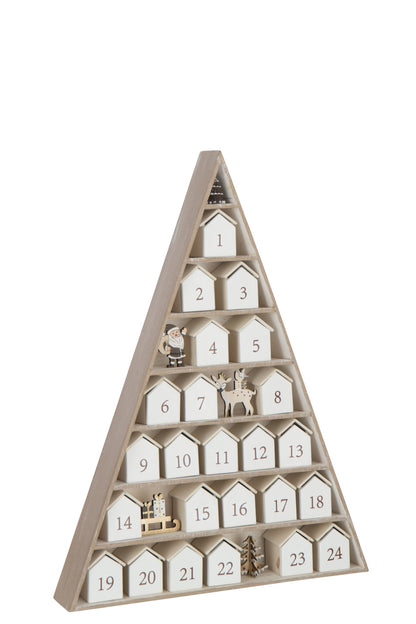 Tree + House Advent Calendar Plywood White/Natural